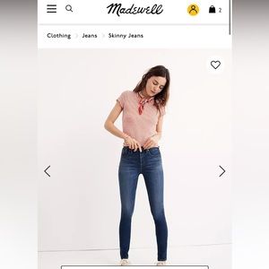 Madewell high rise skinny jeans